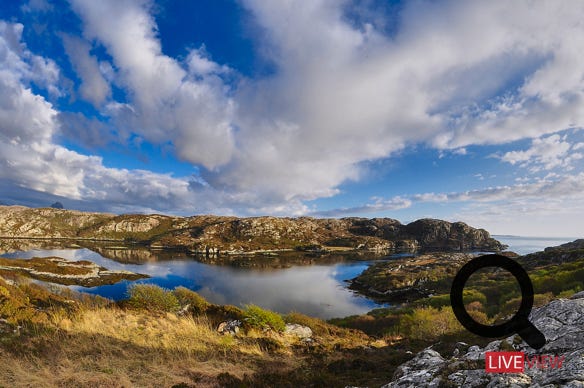 loch roe assynt view in north scotland 