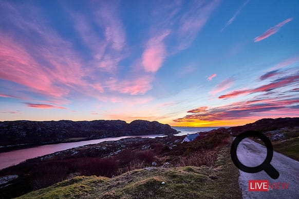 achmelvich sunset on loch roe 