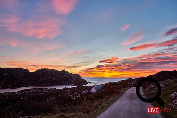 achmelvich sunset on loch roe 