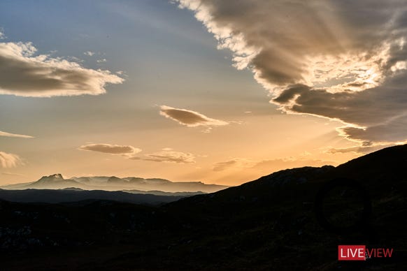 assynt view sunset light